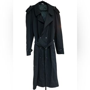Vintage Pierre Balmain belted wool trenchcoat